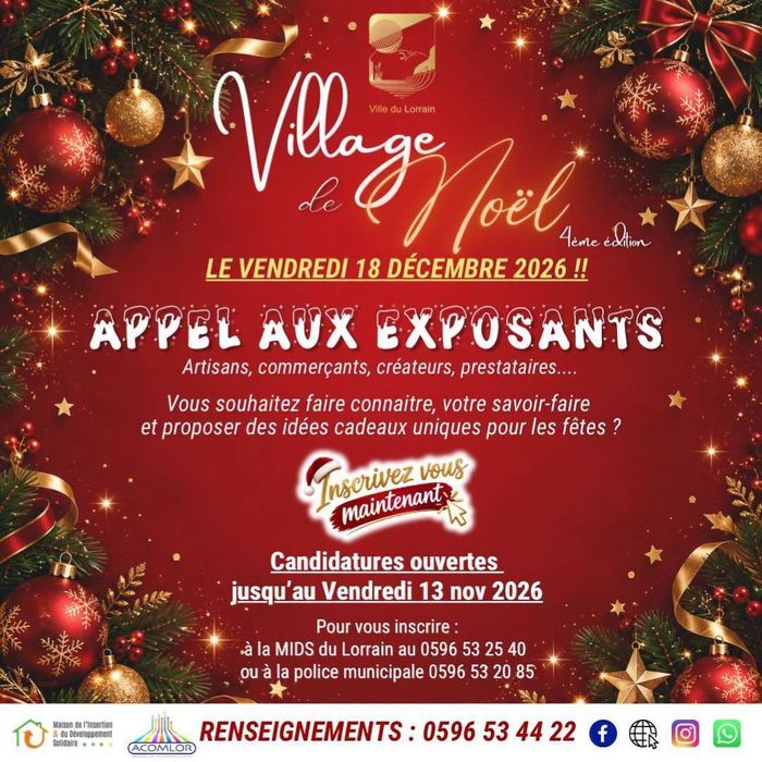 VILLAGE DE NOËL : APPEL AUX EXPOSANTS "4ème édition"