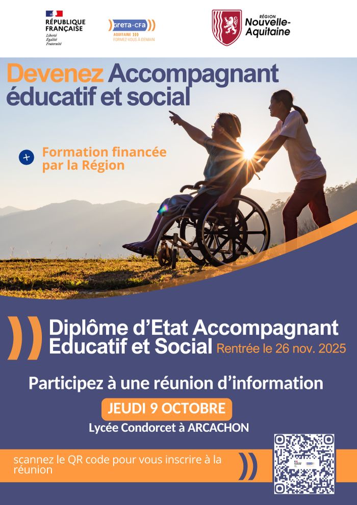 Le GRETA-CFA Aquitaine organise une réunion d'information pour présenter le Diplôme d'Accompagnant Educatif et Social à ARCACHON.