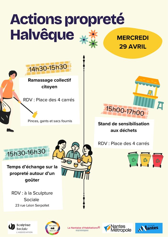 Actions propreté à la Halvêque