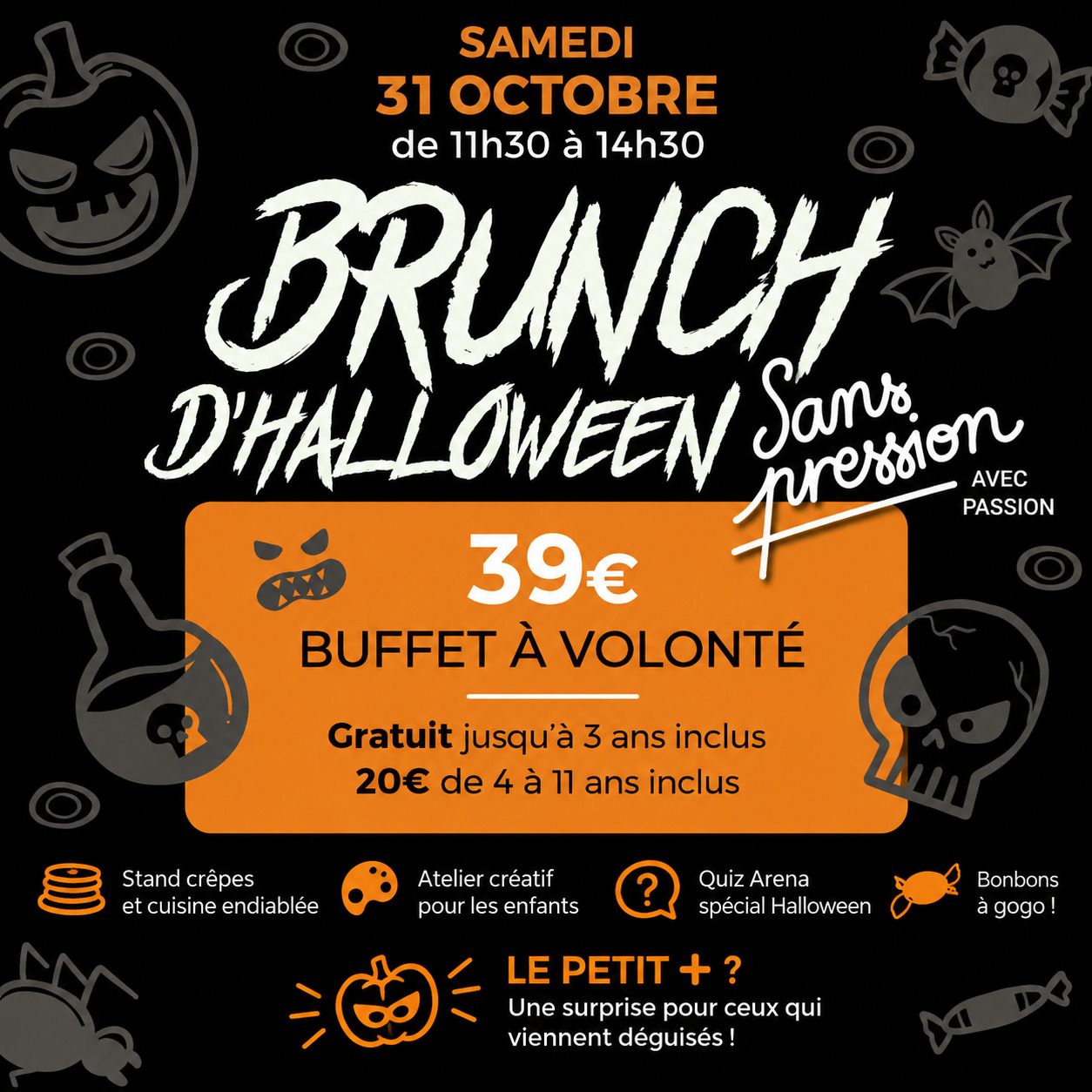Brunch d'Halloween au Sans Pression Bordeaux