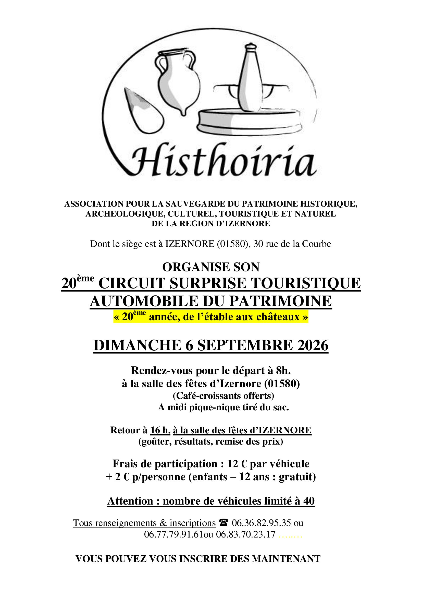 20e circuit surprise touristique automobile du Patrimoine