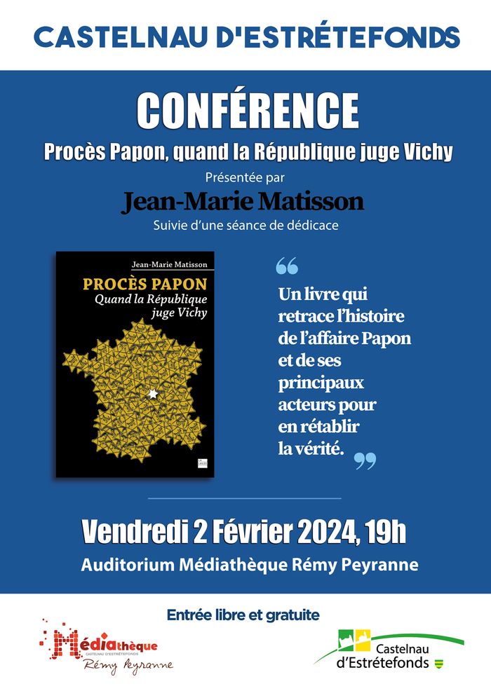 Conférence : Procès Papon, quand la République juge Vichy