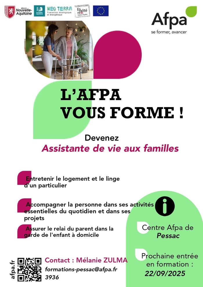 Formez vous au métier d'Assistant.e de Vie aux familles