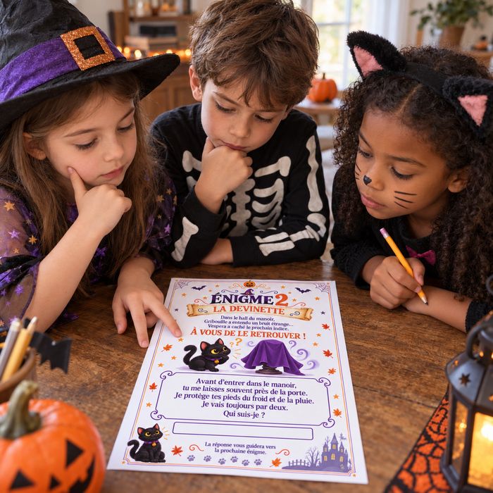 Pars à l’aventure et viens résoudre les énigmes pour retrouver le mystérieux trésor d’Halloween !  Ouvre grand les yeux, fais preuve de malice et relève les défis pour découvrir le trésor caché !