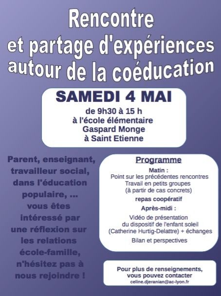 (échanges-débat) Rencontre et partage d'expériences autour de la coéducation