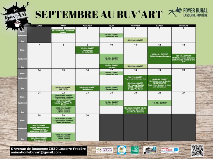 SEPTEMBRE au BUV'ART