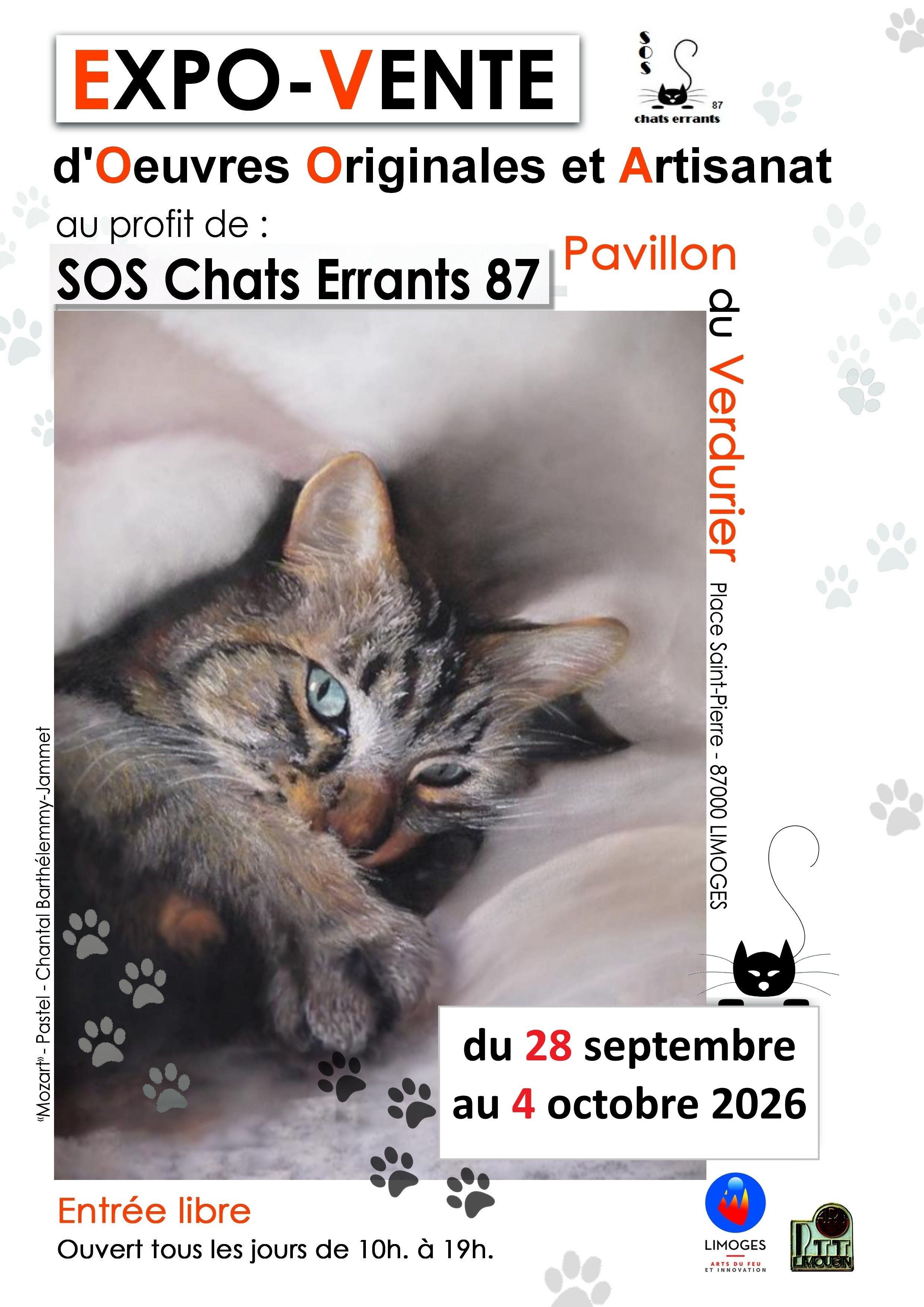 exposition artistique  SOS chats errants 87