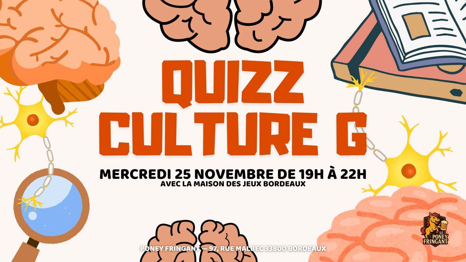 Quiz Culture G au Poney Fringant