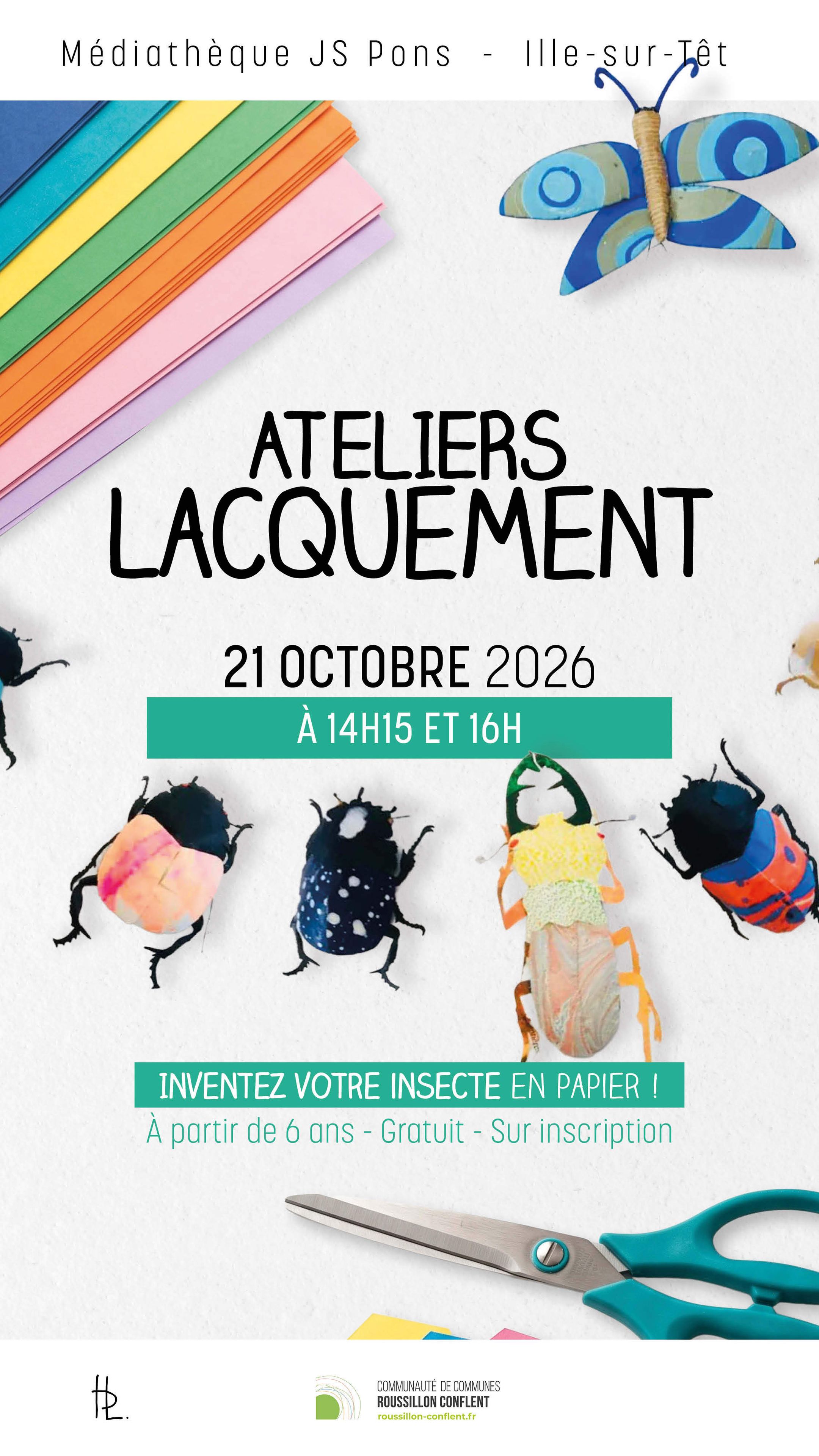 Ateliers Lacquement - Inventez un insecte en papier !