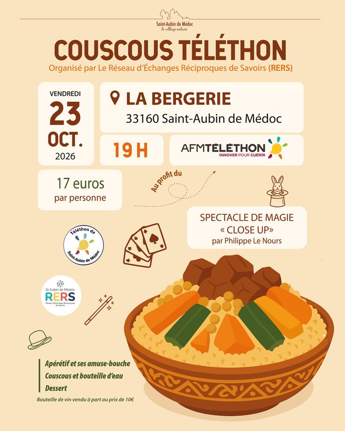 Couscous Téléthon à Saint-Aubin de Médoc !
