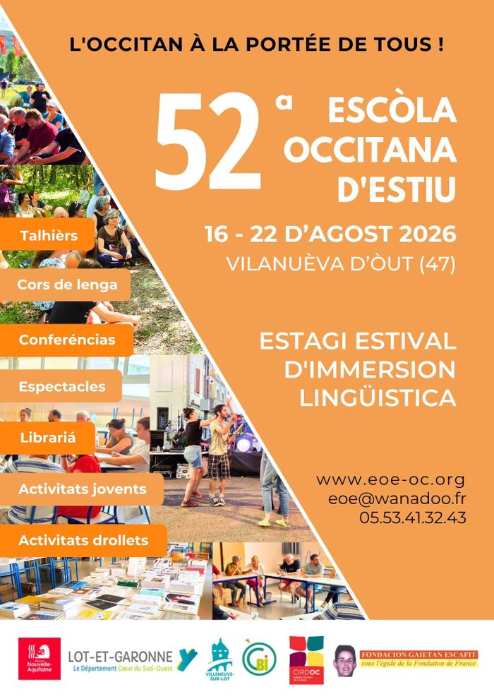 Affiche — Retrouvez le CIRDOC - Institut occitan de cultura à la 52e Escòla occitana d'estiu