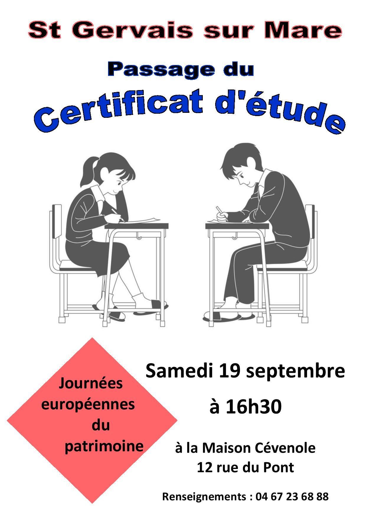 Passage du Certificat d'étude