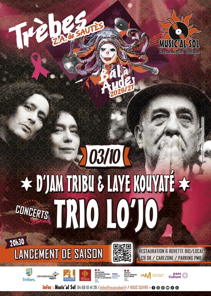 Concerts de TRIO LO’JO + D’jam Tribu & Laye Kouyaté – Lancement de saison