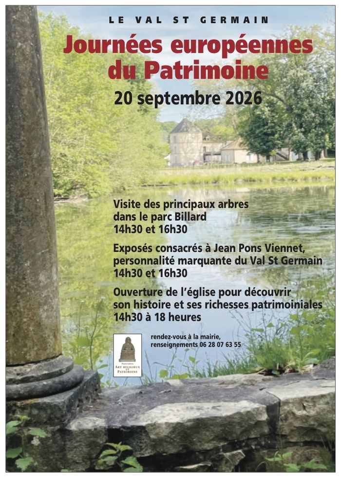 Visites et conférences sur 3 thématiques : la collection de « Souches » dans l’église; Jean-Pons Viennent (1777-1868) ancien propriétaire de la mairie ; parc Billard, patrimoine paysager.