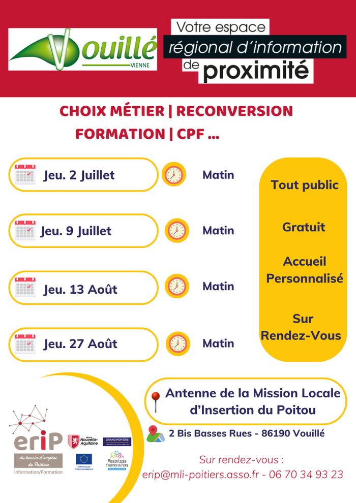 RDV individuels d'information sur l'orientation et la formation tout au long de la vie
