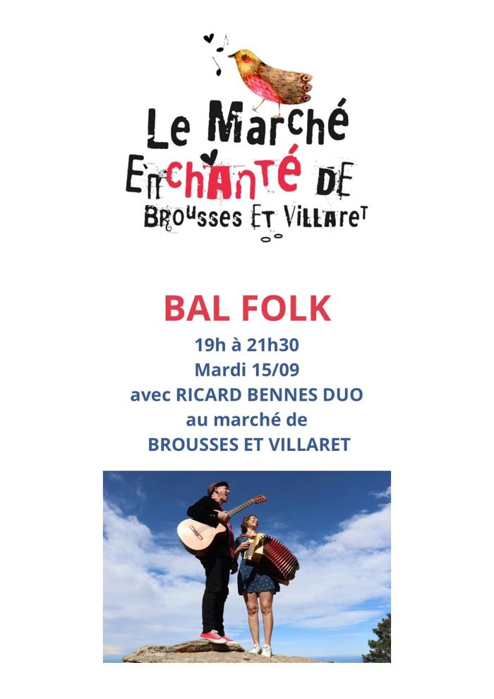 Affiche — Bal folk au marché de Brousses et Villaret