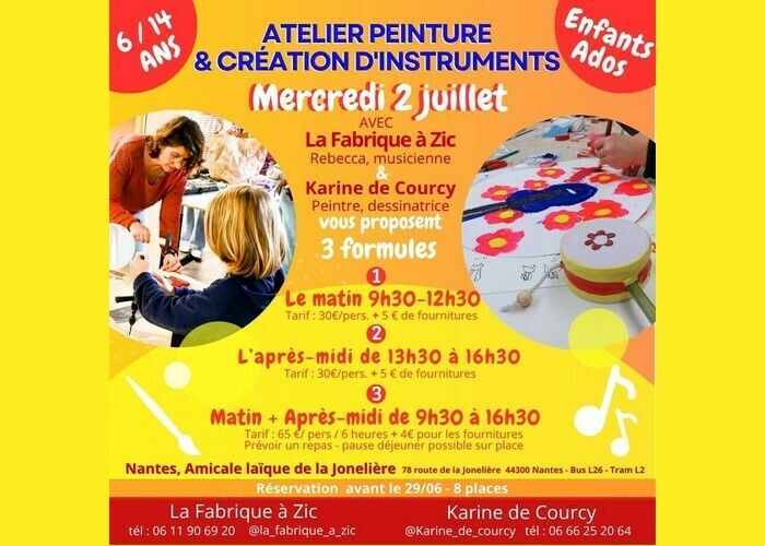 Atelier peinture et création d’instruments