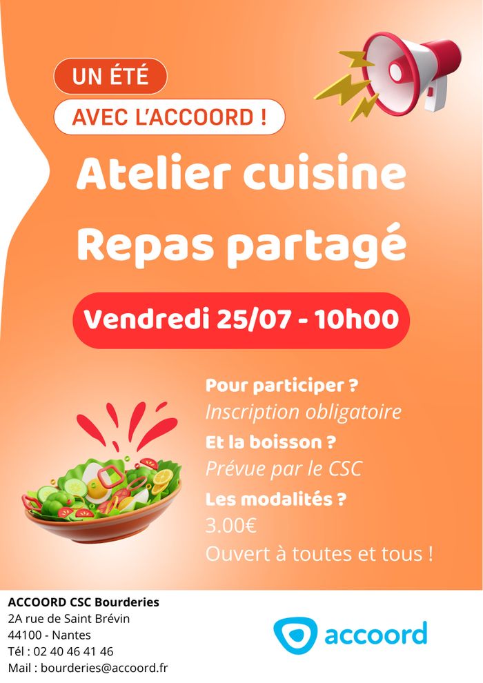 Atelier cuisine et repas partagé