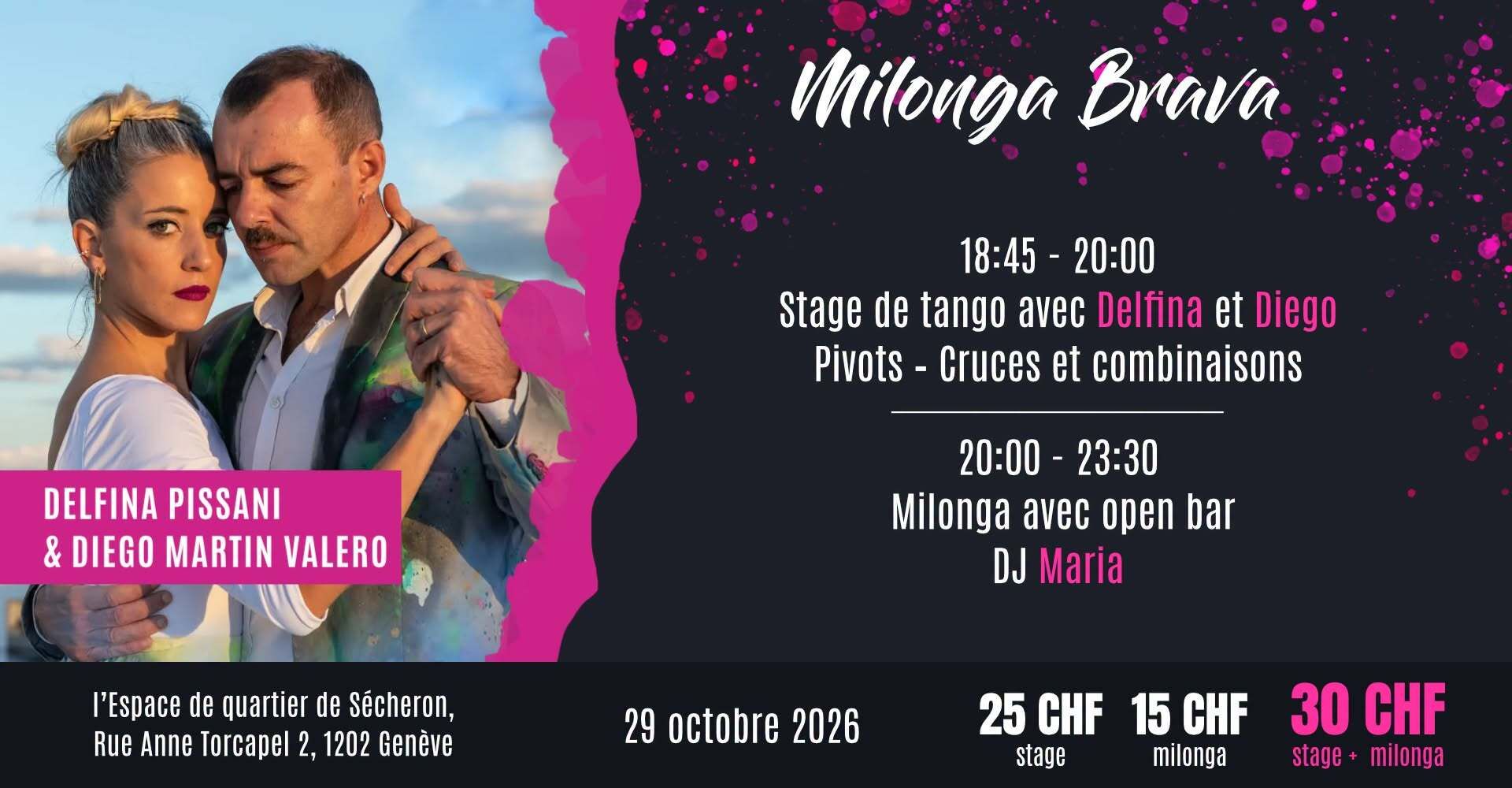 Milonga Brava avec Delfina Pissani & Diego Martín Valero