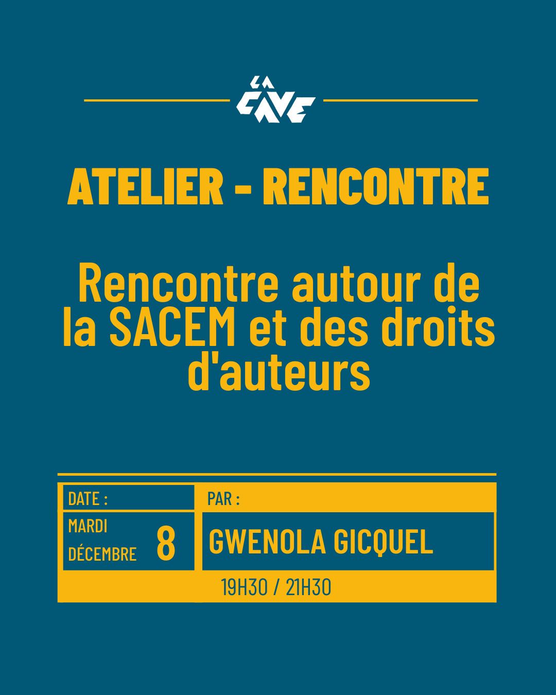 Atelier : Rencontre autour de la SACEM et des droits d'auteurs