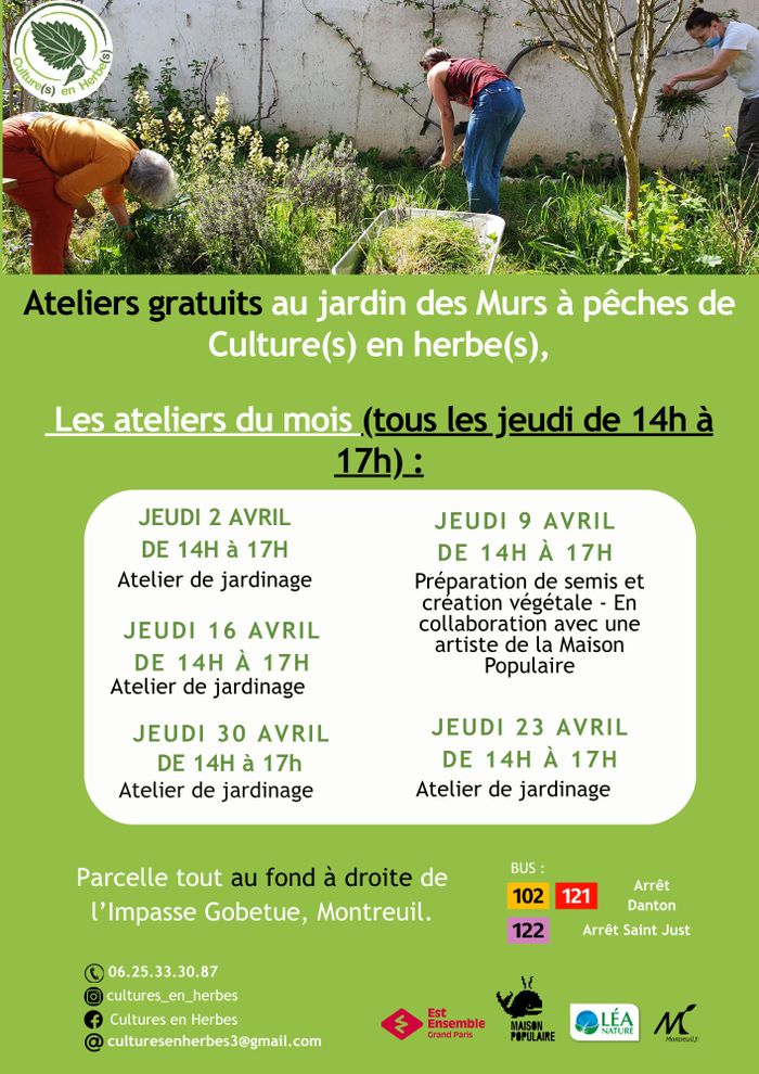 Premier atelier du projet "Scare me softly" : réalisation d’une œuvre végétalisée avec Louise Siffert, en collaboration avec la Maison Populaire