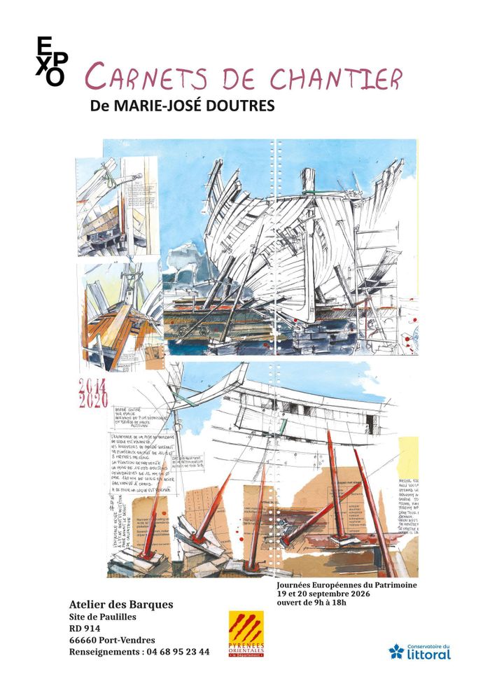 Affiche — "Carnets de chantier du pailebot Miguel Caldentey" de Marie-José Doutres