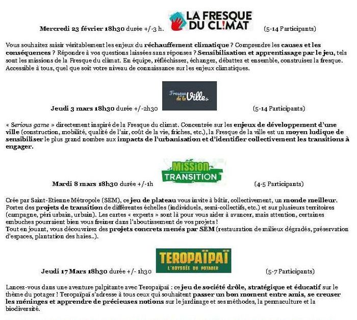 (Séances interactives) la Transition par le Jeu