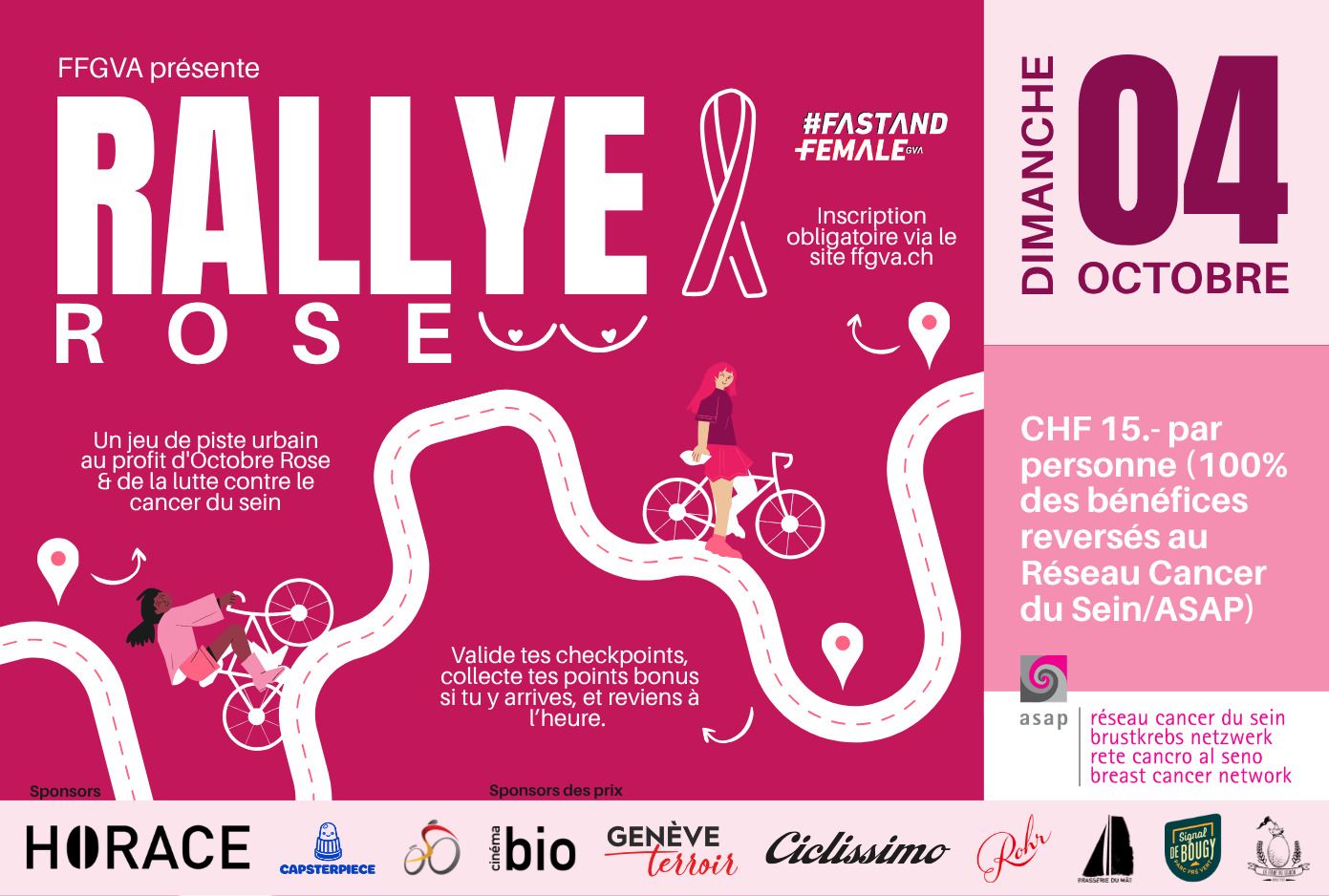 Rallye Rose : jeu de piste cycliste solidaire pour Octobre Rose