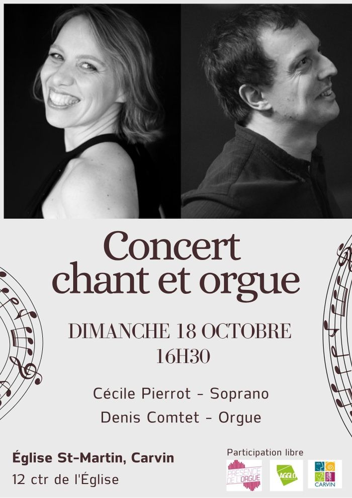 🎶 CONCERT CHANT & ORGUE UN RENDEZ-VOUS À NE PAS MANQUER ! L'Église Saint-Martin de Carvin accueillera deux musiciens de grand talent pour un magnifique concert voix et orgue.