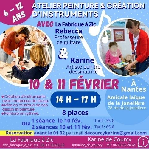 Atelier peinture et création d'instruments de musique