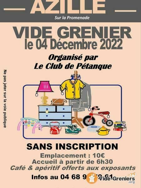 Vide Grenier association Club de pétanque