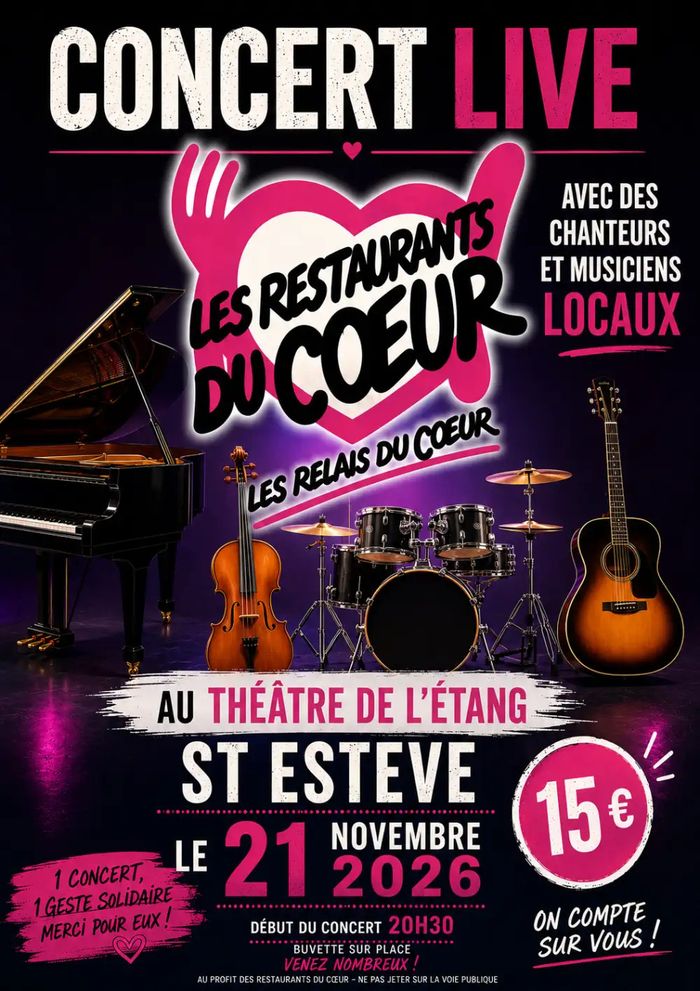 Concert live au profit des restaurants du cœur