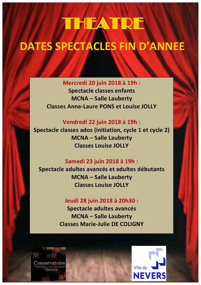 Théâtre - spectacles de fin d'année
