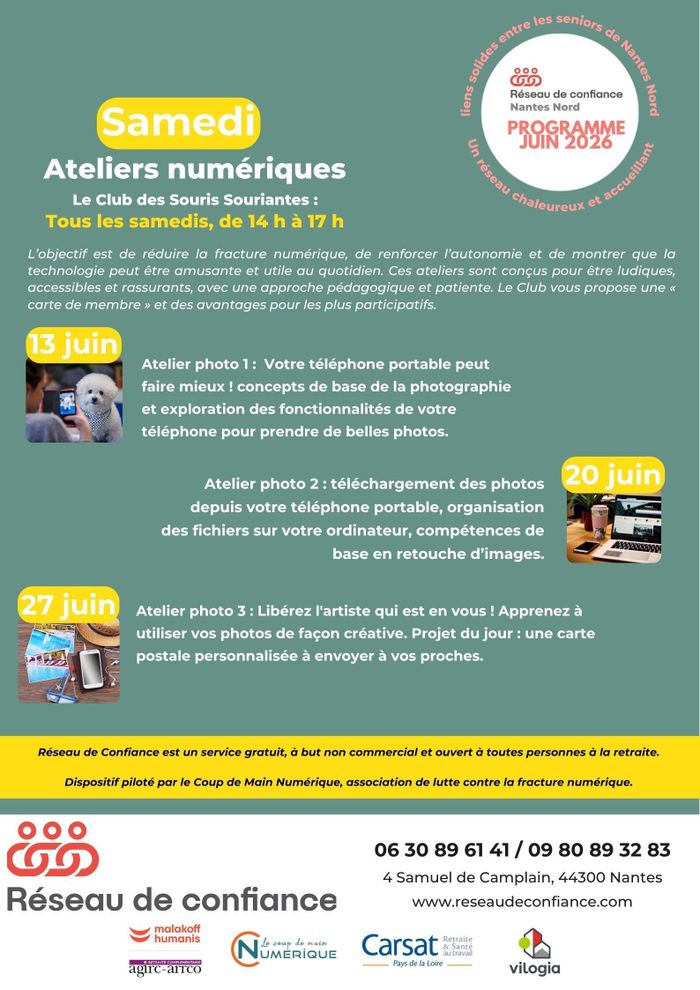 Les Samedis au Réseau de Confiance : Ateliers numériques