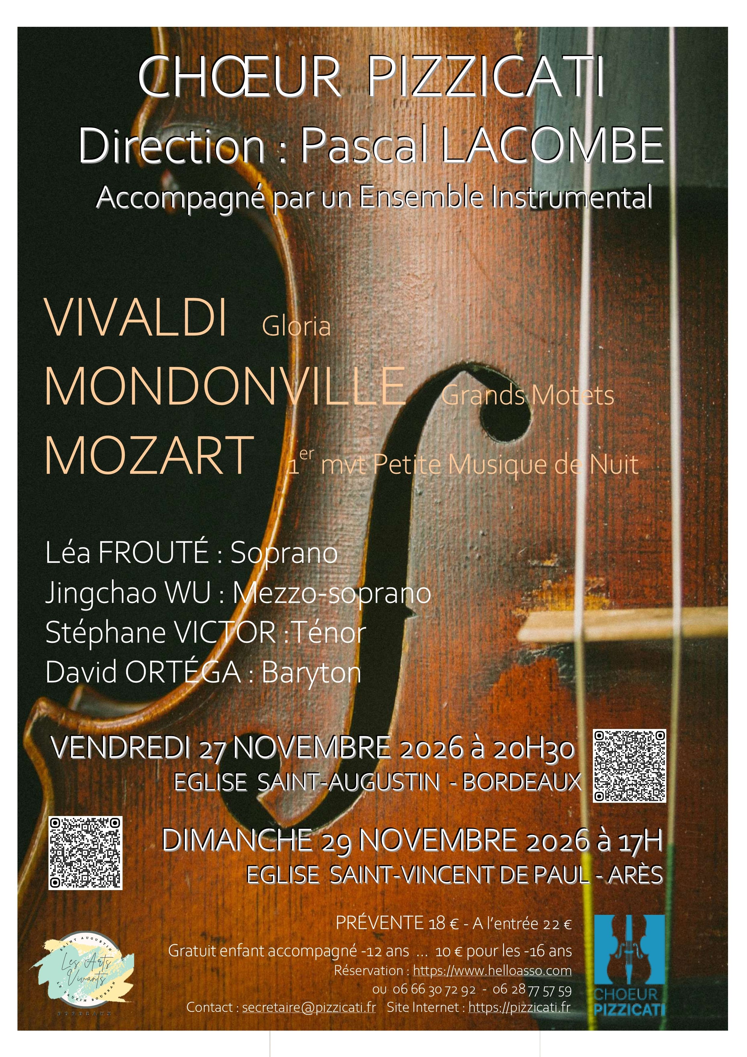 CONCERT PIZZICATI MONDONVILLE VIVALDI MOZART A BORDEAUX