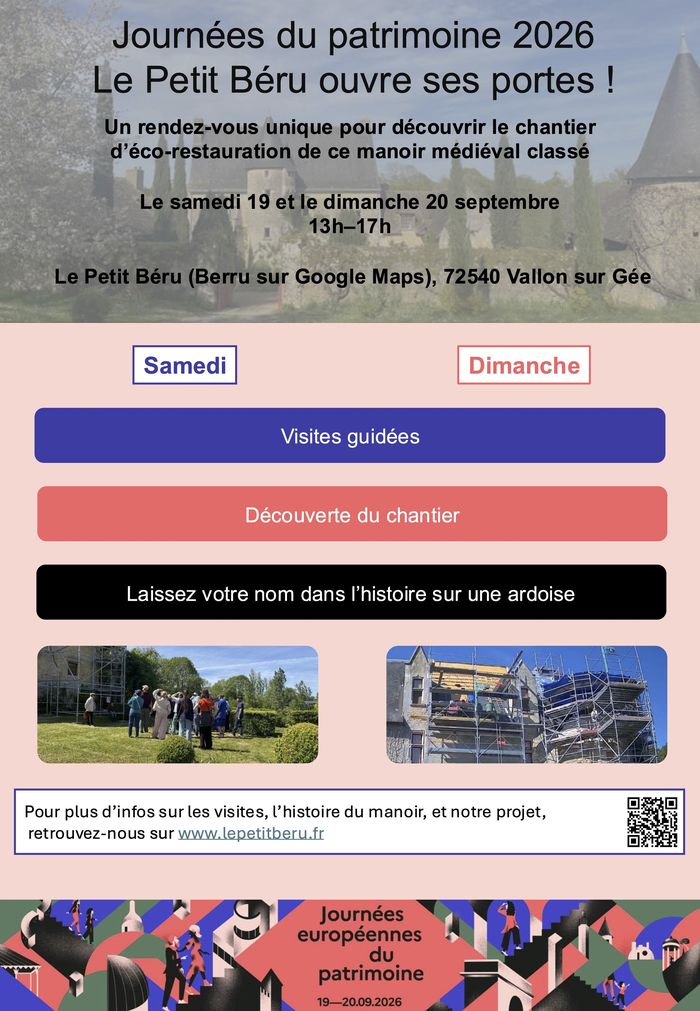 Découvrir le chantier d’éco-restauration du manoir du Petit Béru