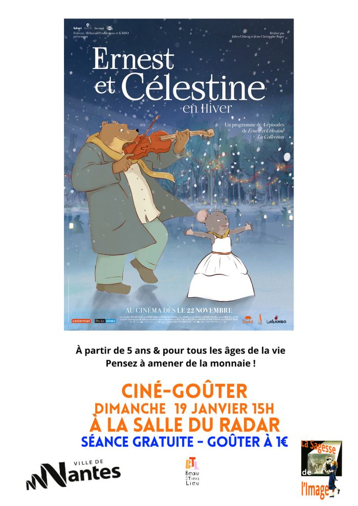 Dimanche 19 janvier 2025 : ciné-goûter à la salle du Radar