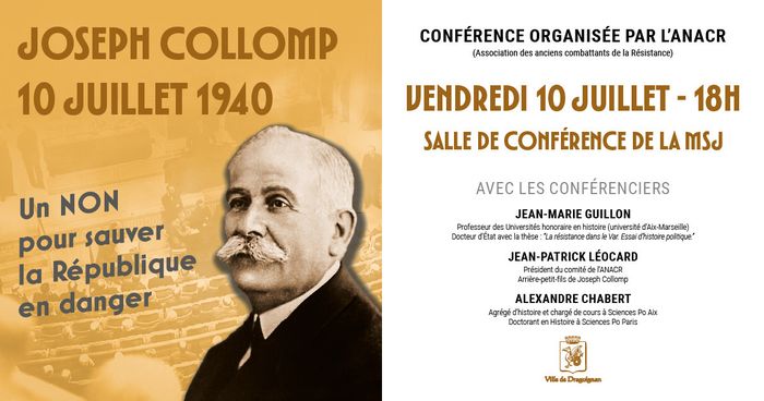 Conférence - Joseph Collomp le 10 juillet 1940 "Il fut des quatre-vingt"