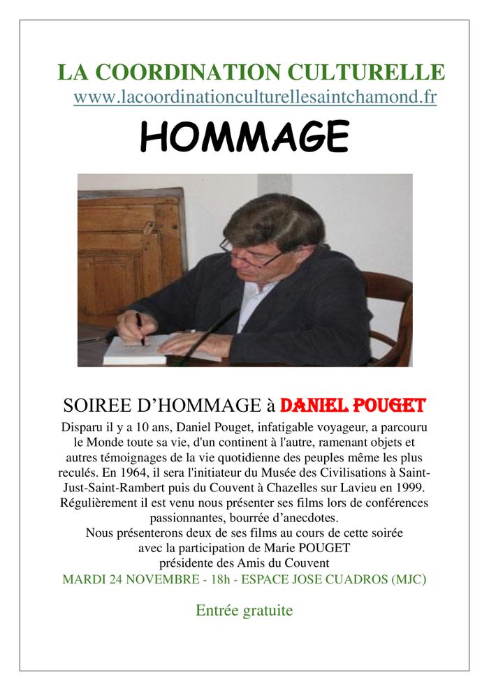 Soirée d'hommage à Daniel Pouget