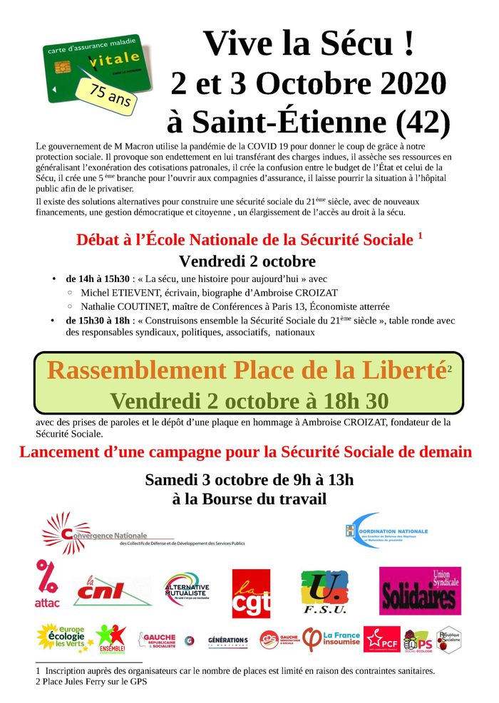 (mobilisation citoyenne) "Vive la sécu", pour les 75 ans de la Sécurité Sociale