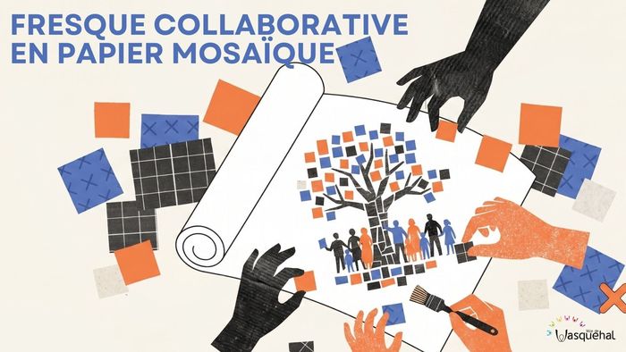 Fresque collaborative en papier mosaïque