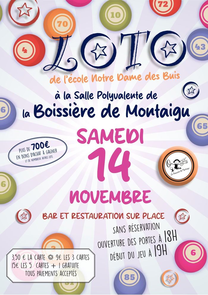 Loto de l'OGEC de l'école Notre Dame des Buis 2026