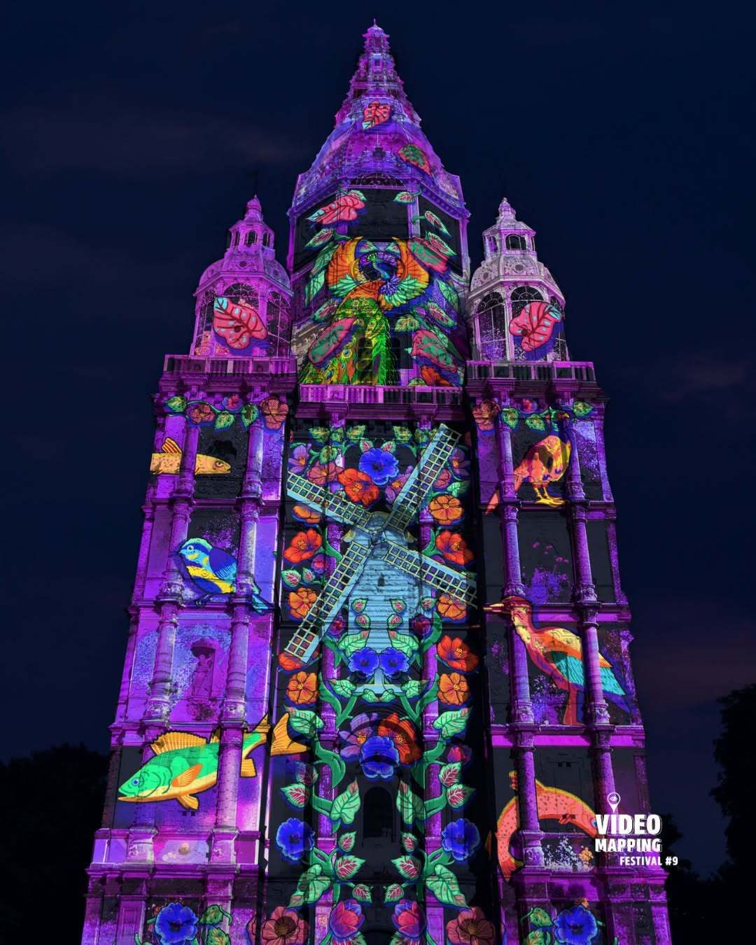 Vidéo Mapping sur la Tour abbatiale de Saint-Amand-les-Eaux