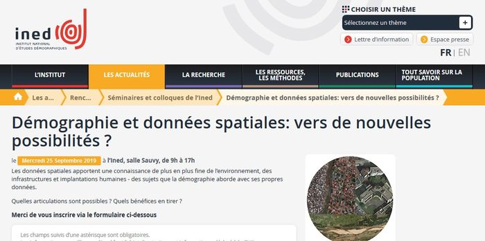 Démographie et données spatiales : vers de nouvelles possibilités ?