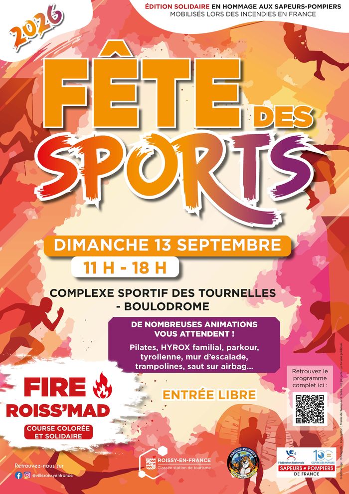 La Ville de Roissy-en-France vous donne rendez-vous pour une nouvelle édition de la Fête des sports !