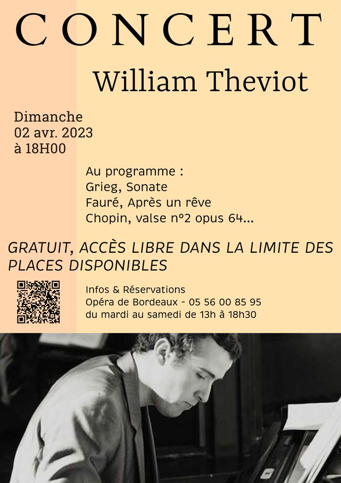 Récital de piano de musique classique avec William Theviot