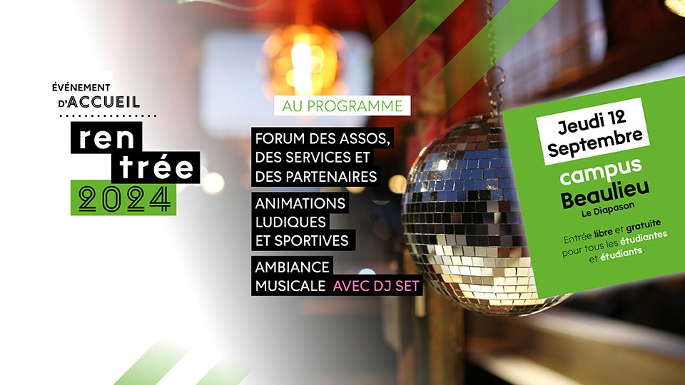 Un temps d’accueil informatif et festif pour souhaiter la bienvenue aux nouveaux étudiantes et étudiants et leur faire découvrir leur campus.