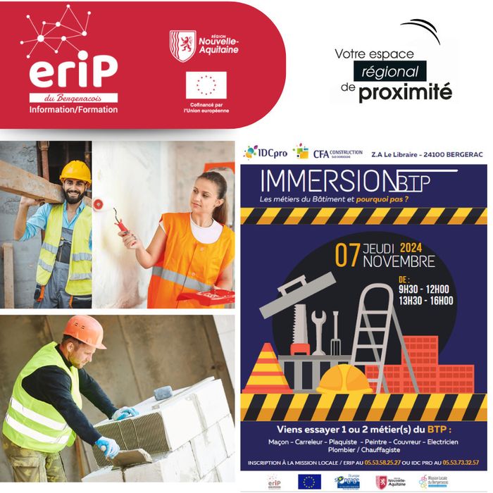 Immersion en centre de formation, tester les métiers du bâtiment.