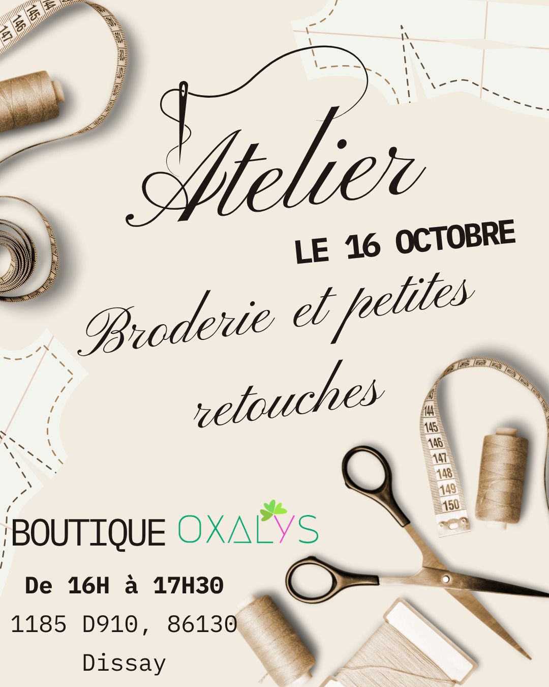 Atelier broderie et petites retouches