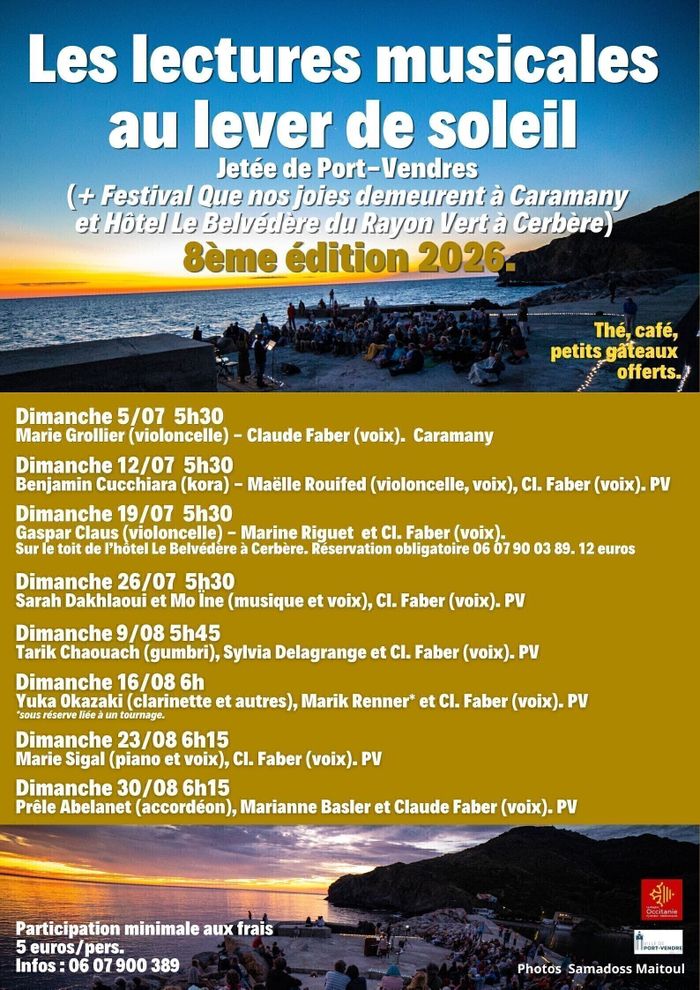 Lectures musicales au lever du soleil - Piano et voix